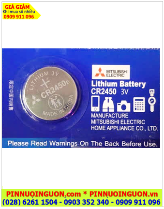 Mitsubishi CR2450E, Pin 3v lithium Mitsubishi CR2450E Lithium 3v 550mAh chính hãng